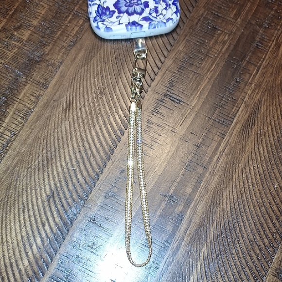 Floral Phone Case with Gold Wrist Strap - Picture 1 of 4